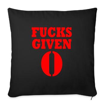 Zero fucks given - Sofakissenbezug 45 x 45 cm - Schwarz - Vorne