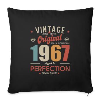 vintage original 1967 born in 67 years 55 years - Sofa pillowcase 17,3'' x 17,3'' (45 x 45 cm) - black - Front
