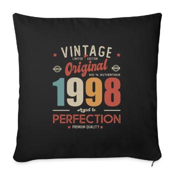 Original Jahrgang geboren 1998 Geburtstag 24 Jahre - Sofakissenbezug 45 x 45 cm - Schwarz - Vorne