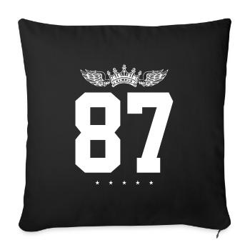 87 Number crown - Sofa pillowcase 17,3'' x 17,3'' (45 x 45 cm) - black - Front