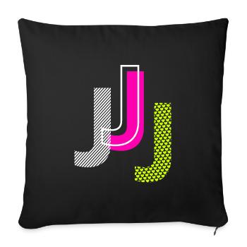 J Lettre - Housse de coussin décorative 45 x 45 cm - noir - Devant