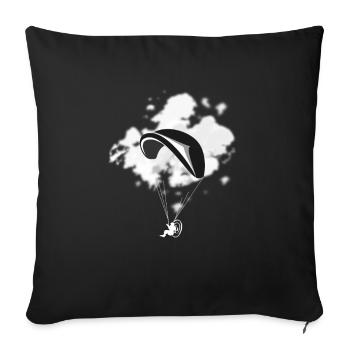 Paramotoring Gleitschirmfliegen mit Motor - Sofakissenbezug 45 x 45 cm - Schwarz - Vorne