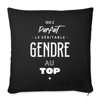 Le véritable gendre au top - Housse de coussin décorative 45 x 45 cm - noir - Devant