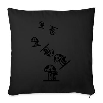 Symbole des champignons - Housse de coussin décorative 45 x 45 cm - noir - Devant
