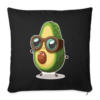 Cute Avocado Glasses Vegetarian Vegans - Sofa pillowcase 17,3'' x 17,3'' (45 x 45 cm) - black - Front