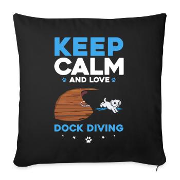 Sports nautiques pour chiens et sports nautiques pour chiens - Housse de coussin décorative 45 x 45 cm - noir - Devant