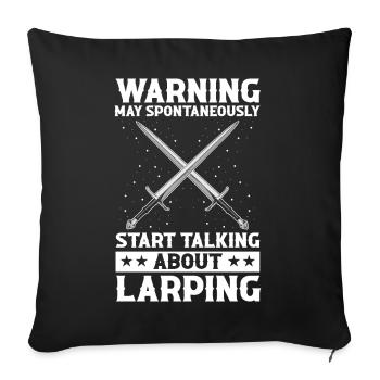 Citation Larper pour les jeux de rôle GN et fantastiques - Housse de coussin décorative 45 x 45 cm - noir - Devant
