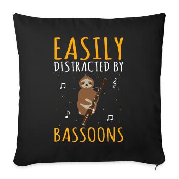Bassoonist for bassoon orchestra and bassoonist - Sofa pillowcase 17,3'' x 17,3'' (45 x 45 cm) - black - Front