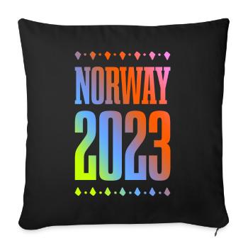 Norway 2023 - Sofa pillowcase 17,3'' x 17,3'' (45 x 45 cm) - black - Front