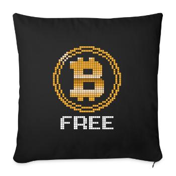 Bitcoin - Soyez libre - Housse de coussin décorative 45 x 45 cm - noir - Devant