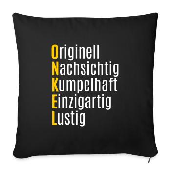 Bester Onkel Geschenk lustige Geschenkidee - Sofakissenbezug 45 x 45 cm - Schwarz - Vorne