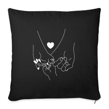 Famille - Housse de coussin décorative 45 x 45 cm - noir - Devant