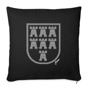 Pongratz Design | Modern Transylvanian design - Sofa pillowcase 17,3'' x 17,3'' (45 x 45 cm) - black - Front