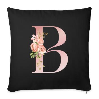 B Florale Pastel - Housse de coussin décorative 45 x 45 cm - noir - Devant