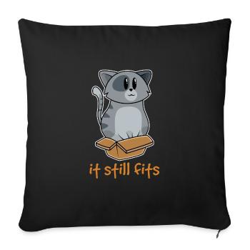 Chat Drôle - Housse de coussin décorative 45 x 45 cm - noir - Devant