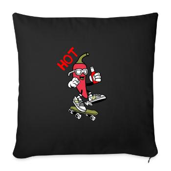 Patineur chaud - Housse de coussin décorative 45 x 45 cm - noir - Devant