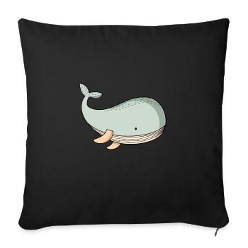 Wal - Sofakissenbezug 45 x 45 cm - Schwarz - Vorne