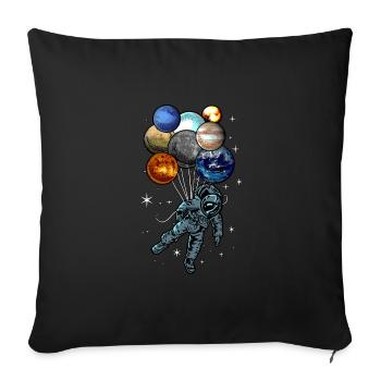 Astronaut Ballons Space Traveler Gift - Sofa pillowcase 17,3'' x 17,3'' (45 x 45 cm) - black - Front