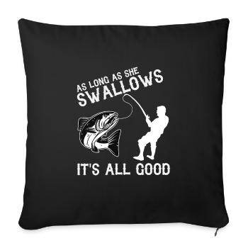 Pêche à la ligne Pêche PêcheUr Pêcheur Cadeau - Housse de coussin décorative 45 x 45 cm - noir - Devant