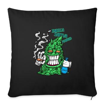 Cannabis Indica Sativa Hybrid Smoking Hemp Gift - Housse de coussin décorative 45 x 45 cm - noir - Devant