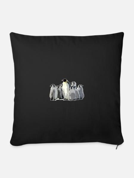 Pinguin-Vogel-Seeozean-Leben-Wassertier-Geschenk - Sofakissenbezug 45 x 45 cm - Schwarz