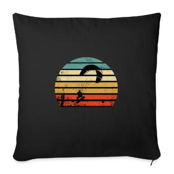 Kite Surfing Wind Sailing Wake Boarding Ocean Gift - Sofa pillowcase 17,3'' x 17,3'' (45 x 45 cm) - black - Front