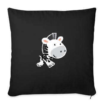 Zèbre - Housse de coussin décorative 45 x 45 cm - noir - Devant