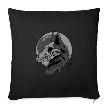 Wolf Beast Moon Canine Devour Mammal Animal Gift - Sofa pillowcase 17,3'' x 17,3'' (45 x 45 cm) - black - Front
