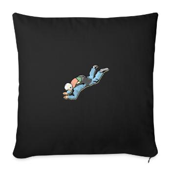 Sky Diving Jumping FreeFalling Parachuting Gift - Sofa pillowcase 17,3'' x 17,3'' (45 x 45 cm) - black - Front