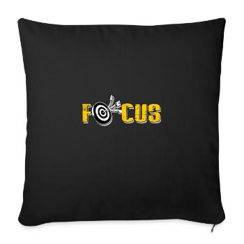 Archery Focus Archer Bow Arrow Shooting Shoot Gift - Sofa pillowcase 17,3'' x 17,3'' (45 x 45 cm) - black - Front