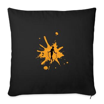 Hula Hoop Girl Hooping Dancing Exercise Twirl Gift - Sofa pillowcase 17,3'' x 17,3'' (45 x 45 cm) - black - Front