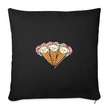 Ice Cream Gelato Cool Sweet Frozen Food Funny Gift - Sofa pillowcase 17,3'' x 17,3'' (45 x 45 cm) - black - Front