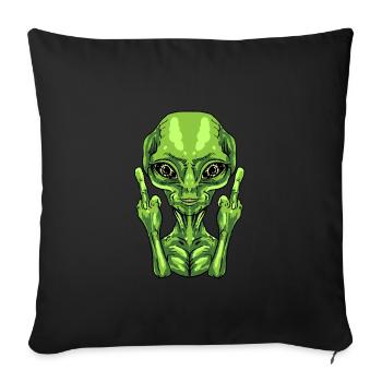 Alien Ufo Aliens Space Monster Lustiges perfektes Geschenk - Sofakissenbezug 45 x 45 cm - Schwarz - Vorne