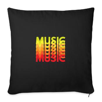 Music music music - Sofa pillowcase 17,3'' x 17,3'' (45 x 45 cm) - black - Front