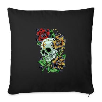 Zucker Schädel Tag der Toten Geschenk - Sofakissenbezug 45 x 45 cm - Schwarz - Vorne