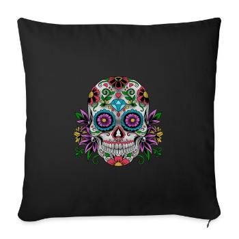 Zucker Schädel Tag der Toten Geschenk - Sofakissenbezug 45 x 45 cm - Schwarz - Vorne