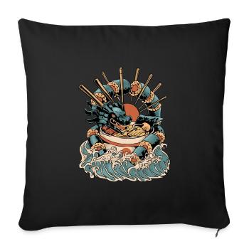 Sushi Dragon japanische Fisch Essen asiatische Sushi Geschenk - Sofakissenbezug 45 x 45 cm - Schwarz - Vorne