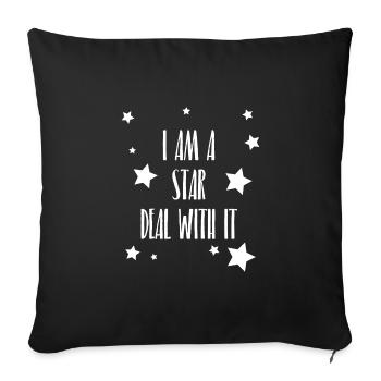 Je suis une star, supporte ça - Housse de coussin décorative 45 x 45 cm - noir - Devant