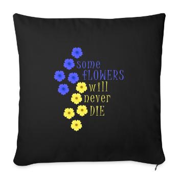 ukraine peace kiev crimea free ukrain flower - Sofa pillowcase 17,3'' x 17,3'' (45 x 45 cm) - black - Front