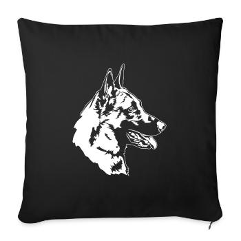 Belge Malinois Portrait Chien Chiens Wilsigns - Housse de coussin décorative 45 x 45 cm - noir - Devant