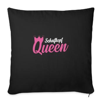 Schafkopf Queen - Sofakissenbezug 45 x 45 cm - Schwarz - Vorne