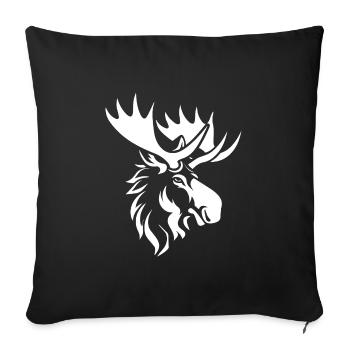 Elch - Sofakissenbezug 45 x 45 cm - Schwarz - Vorne