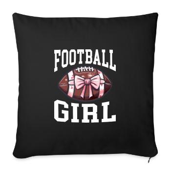 Football américain fille arc - Housse de coussin décorative 45 x 45 cm - noir - Devant