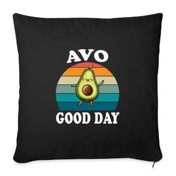 Avo Good Day Avocado - Sofa pillowcase 17,3'' x 17,3'' (45 x 45 cm) - black - Front