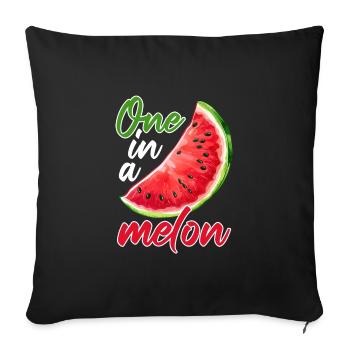 One In A Melon Funny Melon Summer - Sofa pillowcase 17,3'' x 17,3'' (45 x 45 cm) - black - Front