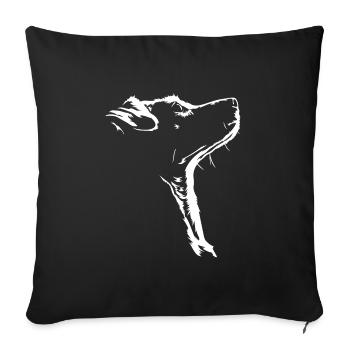 Jack Russell Terrier Dogs Silhouette Wilsigns - Sofa pillowcase 17,3'' x 17,3'' (45 x 45 cm) - black - Front