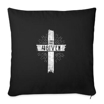 1 Cross 3 Nails 4 Given Christen - Sofa pillowcase 17,3'' x 17,3'' (45 x 45 cm) - black - Front