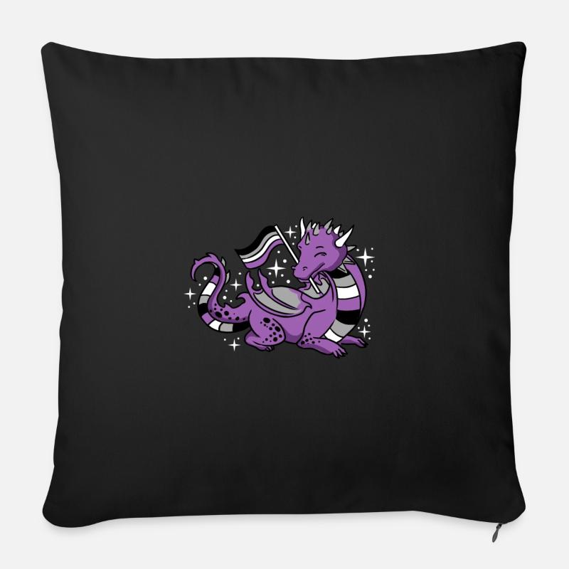 Ace Pride Drachen - Sofakissenbezug 45 x 45 cm - Schwarz