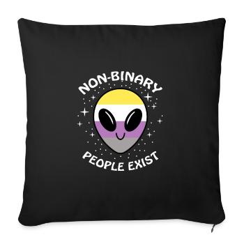 Non-Binary People Exist Nonbinary Pride - Sofakissenbezug 45 x 45 cm - Schwarz - Vorne