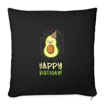 Happy Birthday Avocado for Avocado Birthday - Sofa pillowcase 17,3'' x 17,3'' (45 x 45 cm) - black - Front